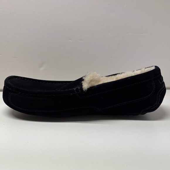 UGG Black Ascot Suede Men's Loafers with Wool Lining - Picture 4 of 12